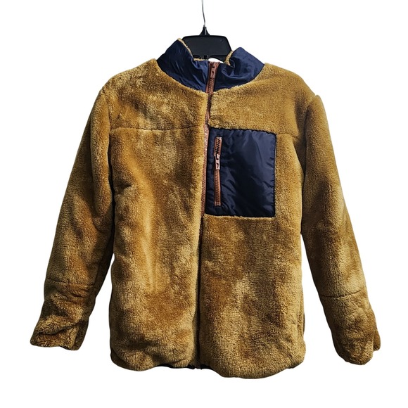 Tommy Bahama Other - Tommy Bahama Kids Faux Fur Jacket Full Zip Pockets XL (14) Brown‎ Blue